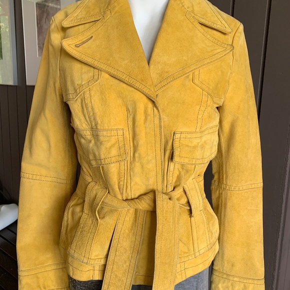 Max & Co Retro Yellow Suede Jacket - Picture 2 of 7